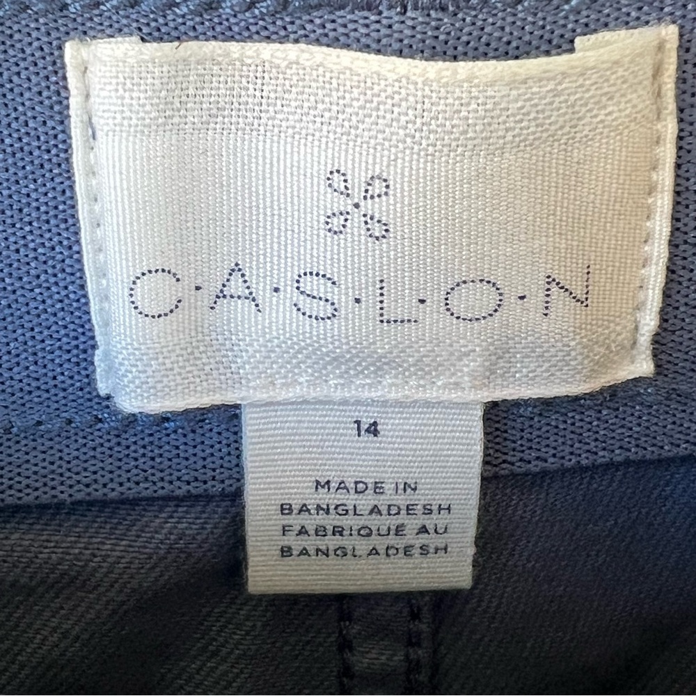 CASLON UTILITY CARGO TWILL WIDE LEG BLUE PANTS SIZE 14 NEW - Picture 4 of 8